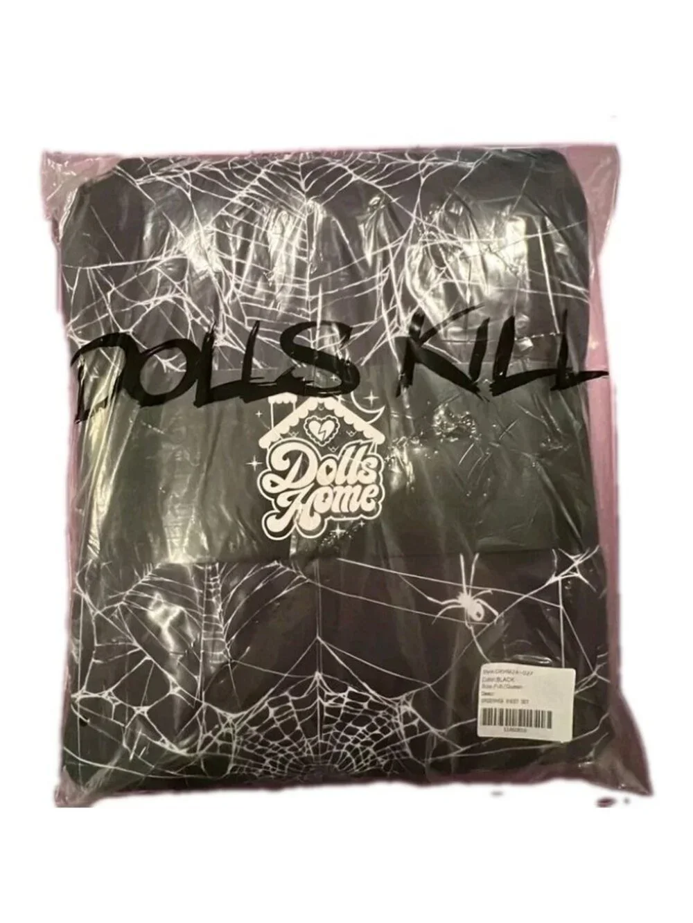 Dolls Kill Dolls Home Spider Webs Gothic Goth Halloween Sheet Set Black White